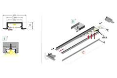 Led profiel Begtin12 JC/S 3000 geanodiseerd