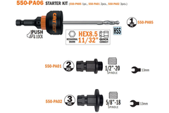 Starterspak hss boor/snelwisselhouder/adapters