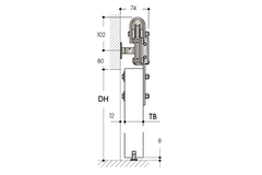 Casa schuifdeurset staal zwart 100kg l.2100mm voor deurbladbreedte 910-1000mm