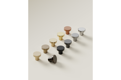 Knop DOT Ø30 H26 messing geborsteld goud