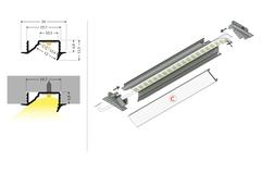 Led profiel diagonal10 C 4050 geanodiseerd