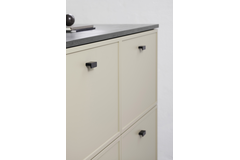 Knop elan ba32 l50 alu geborsteld mat zwart
