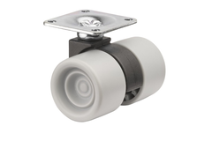 Zwenkwiel d.38 h.52 60kg chr.-grijs/zwart design dubbel wiel