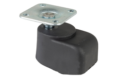 Wiel laag model d25 h47 75kg zacht zwart+plaat