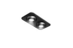 Led focus dubbel vierkant 24V 1.8W zwart