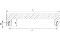 Greep flat ba192 l206 zamak mat zwart