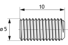 Stelschroef,  mat zwart, M5 x 10
