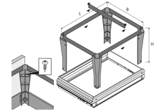 Insteekbaar hangmapframe bureau onderkast, zwart, 710x244x350 mm