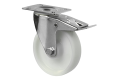 Zwenkwiel+rem d125 h155mm 150kg kunstst.