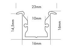 S line led profiel recess alu 2000mm