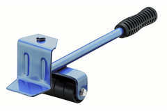Lifter blauw staal met 4 kunststofrollen
