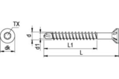 Sparibo schroef PK Torx met verzonken kop 4 x
