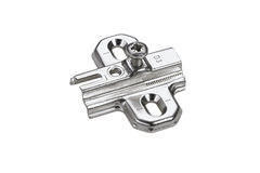 Kruismontageplaat met hoogteverstelling m.b.v. slobgat, Rijboring 37 x 32 mm, voor schroefbevestiging, dikte 3.0 mm