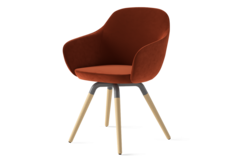 Nuba xl zetel hout licht gebeitst-staal epoxy wit/