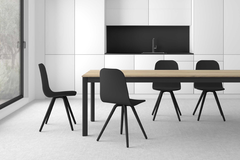 Nuba stoel hout licht getint-staal epoxy wit/bekle