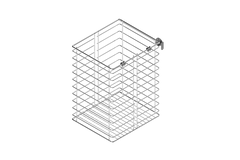 Waskorf korpus 400mm chroom B316xh420xd270mm
