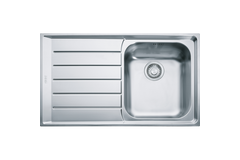 Neptune - Vlakbouw- & SlimTopspoeltafel / 864 x 514 mm / 1 bak / Glad / Druipblad links