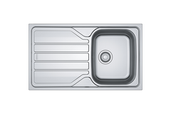 Flash - Inbouwspoeltafel / 860 x 500 mm / 1 bak / Glad / Omkeerbaar