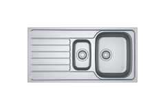 Spark - Inbouwspoeltafel / 1000 x 500 mm / 1+1/2 bak / Glad / Omkeerbaar