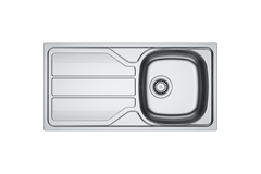 Flash - inbouwspoeltafel/ 860x435mm/ 1 bak/ omkeerbaar