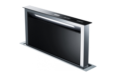 Downdraft - tabletdampkap / 900  mm/ RVS-Zwart glas