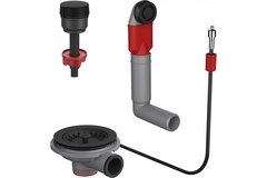 Colorline - Automatisch ventielset voor 1 bak, geïntegreerde ronde overloop, zwart mat, draaiknop zwart mat