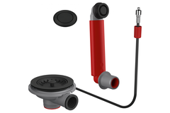 Colorline - Automatische ventielset voor 1 bak / ronde overloop & drukknop inclusief / Zwart mat