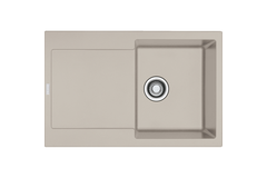 Maris - Inbouwspoeltafel / 780 x 500 mm / 1 bak / Koffie Room / Omkeerbaar