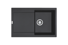 Maris - Inbouwspoeltafel / 780 x 500 mm / 1 bak / Onyx / Omkeerbaar