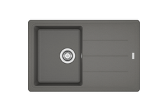 Basis - Inbouwspoeltafel / 780 x 500 mm / 1 bak / Steengrijs / Omkeerbaar