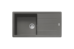BASIS - Inbouwspoeltafel / 970 x 500mm / Manuele Lediging / Steengrijs