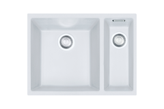 Sirius - Onderbouwspoelbak / 560 x 440 mm / 1+1/2 bak / Effen Wit
