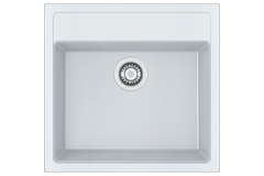 Sirius - Inbouwbouwspoelbak / 560 x 530 mm / 1+1/2 bak / Wit