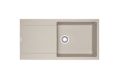 Maris - Inbouwspoeltafel / 970 x 500 mm / 1 bak / Koffie Room / Omkeerbaar