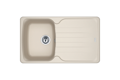 Antea - Inbouwspoeltafel / 860 x 500  mm/ 1 bak / Koffie Room / Omkeerbaar