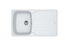 Antea - Inbouwspoeltafel / 860 x 500 mm / 1 bak / Metaal Wit / Omkeerbaar