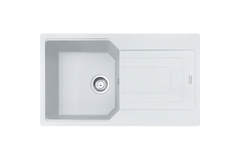 Urban - Inbouwspoeltafel / 860 x 500 mm / 1 bak / Metaal Wit / Omkeerbaar