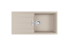 Centro - Inbouwspoeltafel / 1000 x 500 mm / 1 bak / Koffieroom / Omkeerbaar