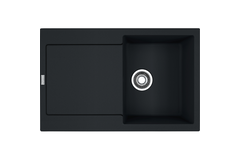 Maris - Inbouwspoeltafel / 780 x 500 mm / 1 bak / Zwart mat / Omkeerbaar