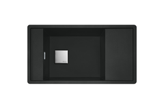 Fresno - Inbouwspoeltafel / 877 x 495 mm / 1 bak / Zwart mat / Omkeerbaar