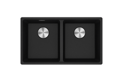 Maris - Vlakbouwspoeltafel / 753 x 433 mm / 2 bakken / Onyx