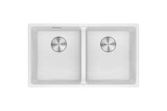 Maris - Onderbouwspoeltafel / 753 x 433 mm / 2 bakken / Metaal Wit