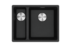 Maris - Onderbouwspoeltafel / 553 x 433 mm / 2 bakken / Grote bak rechts / Onyx