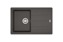 Basis - Inbouwspoeltafel / 780 x 500 mm / 1 bak / Leigrijs / Omkeerbaar