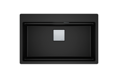 KUBUS 2.0 PRO - Inbouwspoelbak / 1 bak / 734 x 400 x 220 mm / Manuele lediging / Zwart mat + Set 3 accessoires
