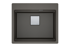 KUBUS 2.0 PRO - Inbouwspoelbak / 1 bak / 534 x 400 x 220 mm / Manuele lediging / Leigrijs + Set 3 accessoires