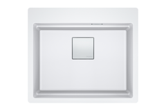 KUBUS 2.0 PRO - Inbouwspoelbak / 1 bak / 534 x 400 x 220 mm / Manuele lediging / Metaal wit + Set 3 accessoires