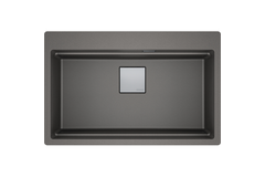 KUBUS 2.0 PRO - Inbouwspoelbak / 1 bak / 734 x 400 x 220 mm / Manuele lediging / Steengrijs + Set 3 accessoires