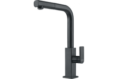 Mythos / ééngreepsmengkraan met uittrekbare uitloop / Side lever / Industrieel zwart