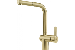Atlas Neo - Eéngreepsmengkraan met uittrekbare uitloop / Side lever / goudkleurig